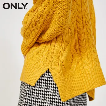 ONLY2020 toamna anului nou liber de culoare solidă guler înalt leneș cablu unită pulover femei | 120424042 1066