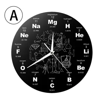 Tabelul Periodic Al Elementelor Ceas de Perete Simbolurile Chimice Arta Ceas de Perete Decor de Învățământ Elementar de Afișare Profesor Cadou 1144