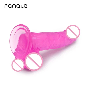Drăguț Roz Transparent Fraier Mare Dildo Silicon pentru Femei Cuplu Masturbari Reale Piele Penis Dildo-uri, Vibratoare Analsex Jucarii Sexuale 1497