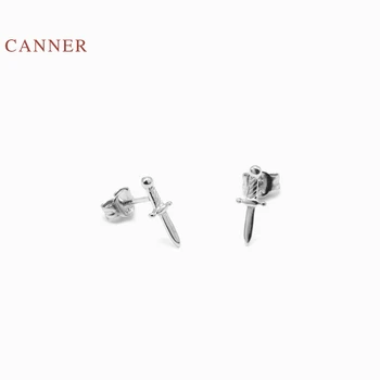 CANNER Real Argint 925 Cercei Pentru Femeile Mic Pumnal Cercei Stud Zircon Diamant coreean Pendientes Bijuterii de Argint 180