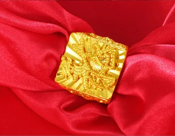 Noua lista Bărbați Piața de Aur Caractere Chinezești Deschide Inel Barbati Bijuterii 2438