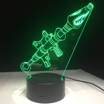 Sursa tip Pistol 3D Led 3D lumina de noapte în 7 culori Touch Control de la Distanță 3d Vision Lampa de Birou Cadou Creativ Lampă de Masă 2663