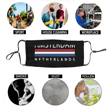 Reutilizabile Bărbați Femei Pavilion Olandez Gura Masca Amsterdam Istorie Anti-Ceață Capac Protecție Praf Respirat Mufla 2810