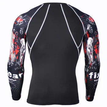 De iarnă pentru Bărbați T-shirt, Bluze cu maneca lunga termică Tricotaje 3D Flori brațul Umiditate wicking Trening de Compresie Sport jogging 289