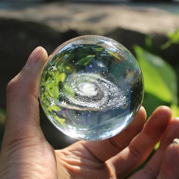 Glob de cristal de Cuarț FengShui Fotografie Cristale de Sticla Ambarcațiuni de Călătorie Ia Poza Acasa Decorative Minge Cadou Laser 3D Galaxy 6CM 292
