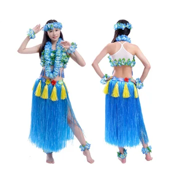 Gros Pandantiv Femei Adulte Iarba Fuste Fusta Hula Hawaii costume de Lei Bentiță Ghirlanda Sutien Rochie Fusta Hula Hawaii Decor 3105