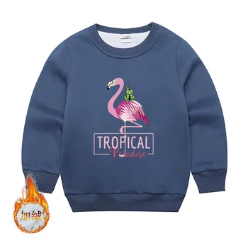 2020 flamingo toamna/iarna haine pentru copii pulover copii bumbac fetita cald sus plus catifea căptușit cu strat de bază 3333