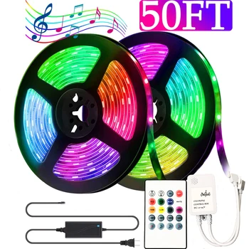 LED Strip Kit 5050 Tiktok Luminile, Muzica de Control Diode Banda cu LED-uri Panglică cu LED-uri RGB, Banda Flexibila de Lumină Pentru pentru Bucatarie Dormitor 3448