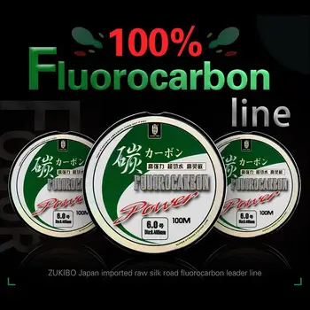 Fluorocarbon 100 M de Linie de Pescuit Japonia Fibra de Carbon Lider Linia Zbura de Pescuit Linie Transparent Rezistent la Uzura Pescuit Coarda 346
