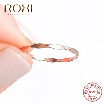 ROXI Simplu 925 Inel de Argint care pot fi Stivuite Buna Două Inele de Nunta pentru Femei Anti-alergie Midi Deget Inelul de Partid Bijuterii 355