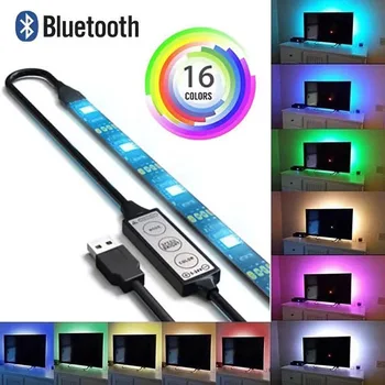 USB TV LED Backlight Telefon Mobil Bluetooth APP Și Control de la Distanță 5V Lumina de Fundal Centura Colorate Inteligent RGB rezistent la apa 3767