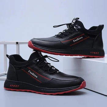 2020 Moda Pantofi de piele Barbati Pantofi Casual de iarna Plus de catifea pentru a se incalzi negru Comfortbale Adidași Bărbați Apartamente Pantofi Marime Mare 3989