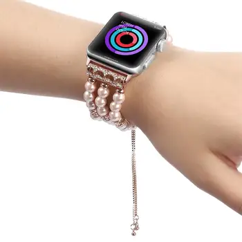 Moda pearl Curea pentru apple watch band 6 44mm 40mm iwatch trupa 42mm 38mm femei brățară watchband correa apple watch se 5 4 3 4334