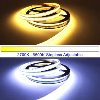 12V 24V CCT Bicolor ȘTIULETE de LED Strip Lampa 576 Led-uri RA90 2700K-6500K Temperatura de Culoare Estompat FOB Bară de Lumină pentru Decor Acasă 4455