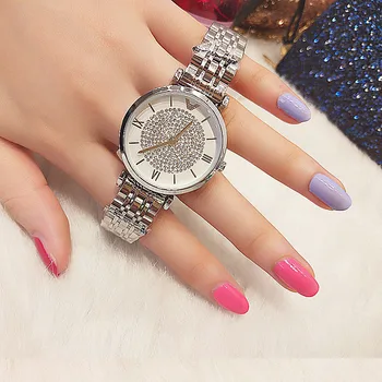 2019 Femeie Ceasuri De Lux Pentru Femei Brand Cristal Bling Doamnelor Ceasuri De Mână De Moda Din Oțel Ceas Ceasuri Pentru Femei Relogio Feminino 454