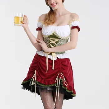 Femei Sexy Dirndl Bere Germană Menajera Costume Femei Oktoberfest Carnaval Dress Up 3 Buc Dirndl Fusta 4803