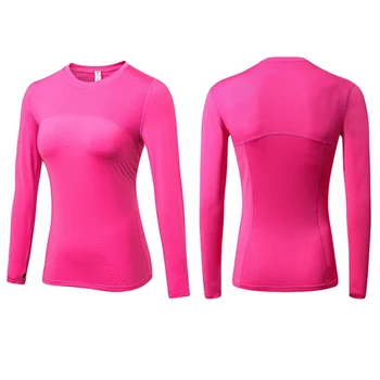 LOOZYKIT 2020 Nouă Femei cu Maneci Lungi T-shirt Yoga Sală de Compresie Slimfit Sport Fitness Rapidă de Funcționare Uscată Topuri Tricouri 544