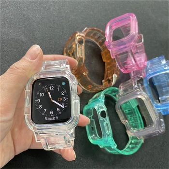 Cel mai nou Sport Band pentru Apple Watch Curea de Serie SE 6 5 4 3 2 silicon Transparent pentru Iwatch 5 4 Benzi 38mm 40mm 42mm 44mm wirst 5467