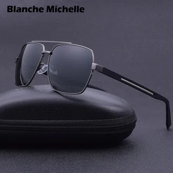 2019 Pătrat Înaltă Calitate Bărbați ochelari de Soare Polarizat UV400 Sport Ochelari de Soare Pentru bărbați Conducere Ramă de Aur Retro oculos Cu Cutie 5635