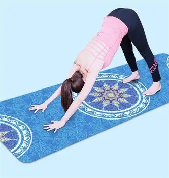 Cauciuc Natural de piele de căprioară yoga mat imprimare ultra-subțire de pliere non-alunecare decora absorbant de sudoare yoga de călătorie portabil mat 7429
