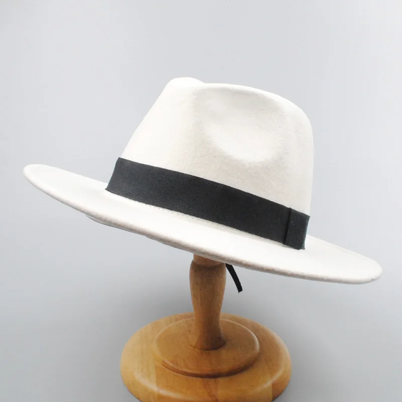Toamna iarna moda lână albă fedora pălărie cu panglică femei pălării de fetru moale barbati pentru nunta cumpara online Pălării pentru bărbați < www.loteriefiscala.ro