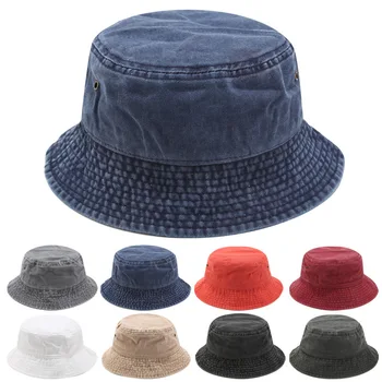 Pliere Pălărie Găleată Pălărie Plajă Strada Pălărie Pescar în aer liber Pălărie Bărbați și Femei Palarie Unisex, de Culoare Pură Bumbac 1012