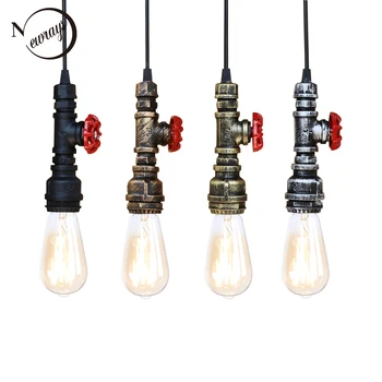 Industriale de fier Conducta de apă de epocă lampă de agățat creative E27 LED lumini pandantiv pentru dormitor restaurant bucatarie camera de zi 18733