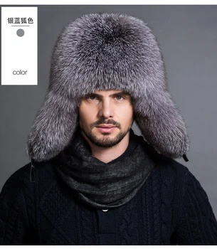 Noi de Iarna de Lux Naturala de Vulpe Blană Pălării pentru bărbați Brand Masculin pălărie de Iarnă Caldă Blană de raton Bombardier pălării 2273