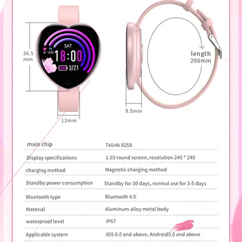 Moda Ceas Inteligent Femei Smartwatch T52 Tensiunii Arteriale de Oxigen Inteligente Banda de Apel Memento Mesaj RemoteCamera pentru IOS Android T52 4030