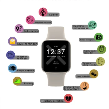 JellyComb Temperatura Corpului Măsura Ceas Inteligent Bărbați Femei Rata de Inima Monitor de Presiune sanguina 1.3 inch Smartwatch pentru iPhone Huawei 4740