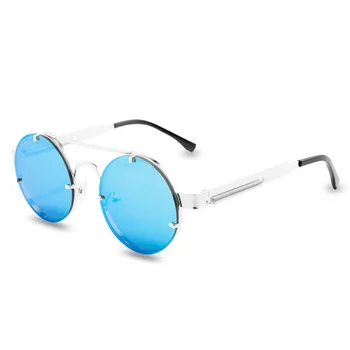 Runda Steampunk ochelari de Soare Brand Design Bărbați Femei Vintage din Metal Punk ochelari de Soare UV400 Shades Ochelari de Oculos Gafas de Sol 58672