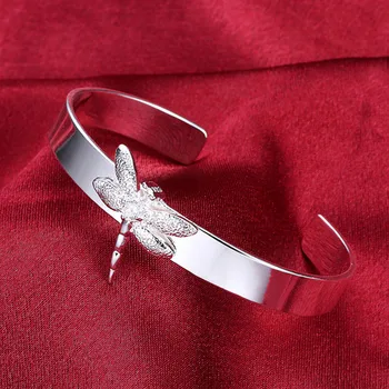DOTEFFIL Argint 925 Libelula Buna brățară Brățară Pentru Femei Logodna de Nunta de Moda Farmec Petrecere Bijuterii