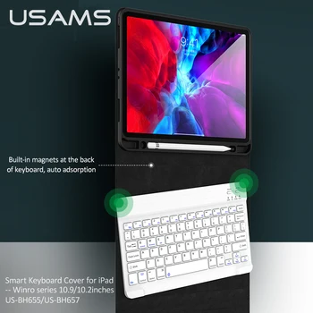 USAMS Caz pentru iPad Pro 2020 Aer 2020 2019 2018 2017 10.2 10.5 9.7 Aer 1 2 3 4 Smart Cover cu Suport Tastatură Pentru iPad 8995