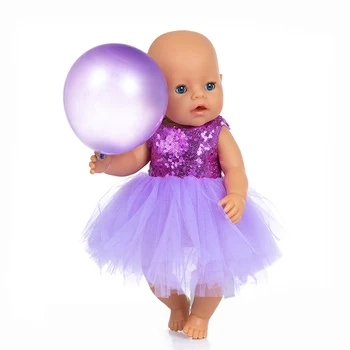De înaltă Calitate Strălucire Rochie Haine se Potrivesc Pentru copil născut 43cm Haine Papusa Papusa Accesorii Pentru 17inch Baby Doll