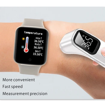 JellyComb Temperatura Corpului Măsura Ceas Inteligent Bărbați Femei Rata de Inima Monitor de Presiune sanguina 1.3 inch Smartwatch pentru iPhone Huawei