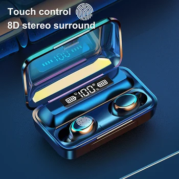 2200mah fără Fir Bluetooth Casti V5.0 TWS Touch Control Stereo Sport Headste de Reducere a Zgomotului Căști Căști cu Microfon
