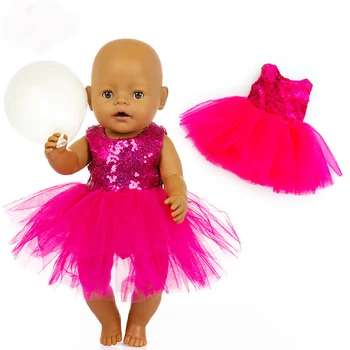 De înaltă Calitate Strălucire Rochie Haine se Potrivesc Pentru copil născut 43cm Haine Papusa Papusa Accesorii Pentru 17inch Baby Doll