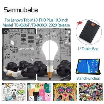Sanmubaba din Piele PU Caz Comprimat Pentru Lenovo Tab M10 FHD Plus 10.3 inch TB-X606F TB-X606X 2020 Flip Folio Stand Shell Caqa Coque