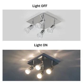 [DBF]Pătrat Rotativ Fier Lumina Plafon Unghi Reglabil Prezenta Lampa de Inlocuit GU10 Living Cabinet CONDUS de Iluminat fața Locului