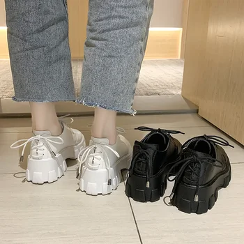 În 2020, de înaltă calitate, Singur Pantof Cerc Capul Piele naturala Mici Pantofi femei mocasini pantofi Casual, pantofi platforma M1297