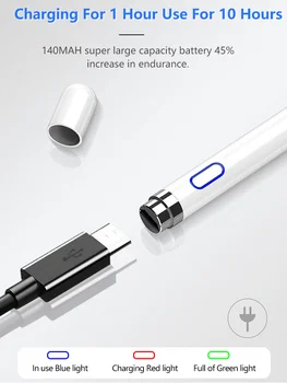Universal Stylus Touch Pen pentru Tableta iPad Moblie Telefon cu Ecran Capacitiv Stylus Pen pentru iPhone, Huawei, Xiaomi Tablete Chargable