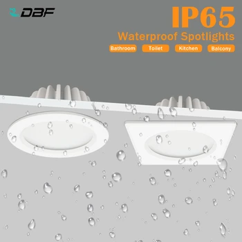 [DBF]Alb/Negru rezistent la apa IP65 Încastrat LED Downlight SMD5730 5W 7W 9W 12W 15W Spot luminos Baie Lampă de Plafon AC 110V/220V