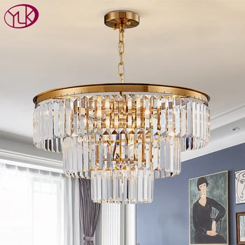 De lux moderne lumina candelabru pentru living aur decor acasă led lampă de cristal rotund sala de mese lanț cristal corp de iluminat
