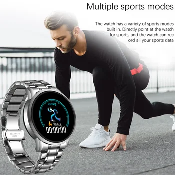 LIGE 2020 Nouă Bandă de Oțel Ceas Inteligent Bărbați Heart Rate Monitor de Presiune sanguina Pedometru Sport Smartwatch Femei Fitness tracker+Cutie